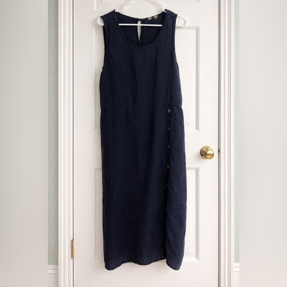 ✨ Lungo L’arno Navy Linen Midi Dress – Size 1X – Read Description - Picture 2 of 10